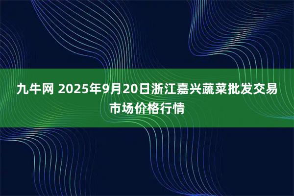九牛网 2025年9月20日浙江嘉兴蔬菜批发交易市场价格行情