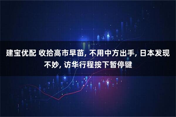 建宝优配 收拾高市早苗, 不用中方出手, 日本发现不妙, 访华行程按下暂停键